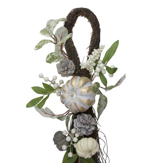 2.1ft. Pumpkin, Berries & Leaves Twig Fall Harvest Thanksgiving Swag